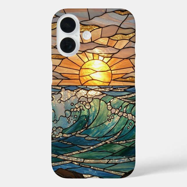 Coques Case-Mate iPhone Rayons Solaires Et Vagues Illustration De Verre Ti (Verso)