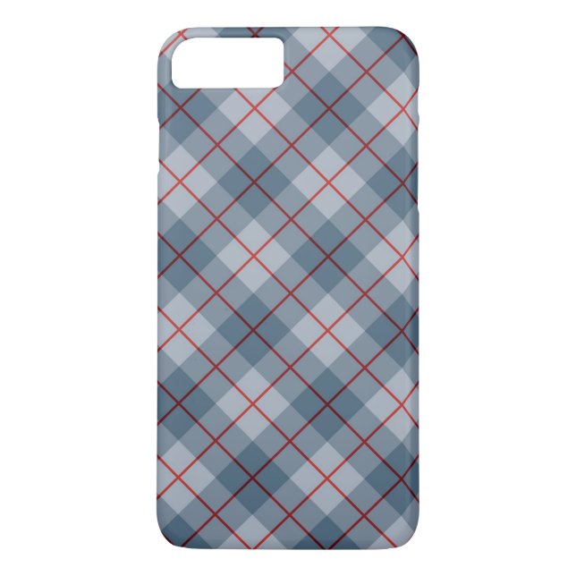 Coques Case-Mate iPhone Rayure Bleu-Rouge de plaid polarisé (Dos)
