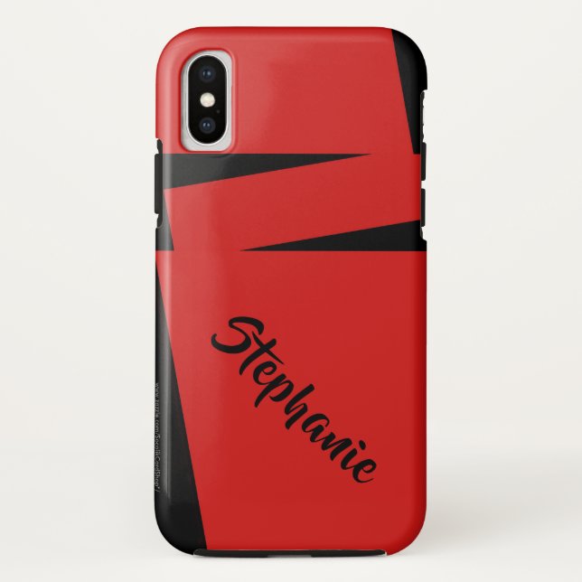 Coques Case-Mate iPhone rayure rouge et noire de cas de l'iPhone X sur la (Dos)