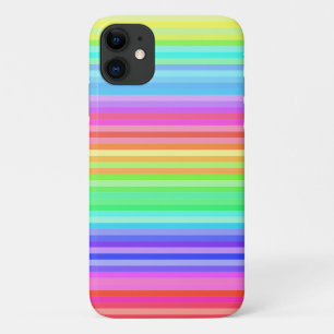 Coque iPhone 11 Rayures arc-en-ciel lumineuses