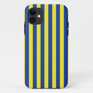 Case-Mate iPhone Case Rayures bleu foncé et jaune