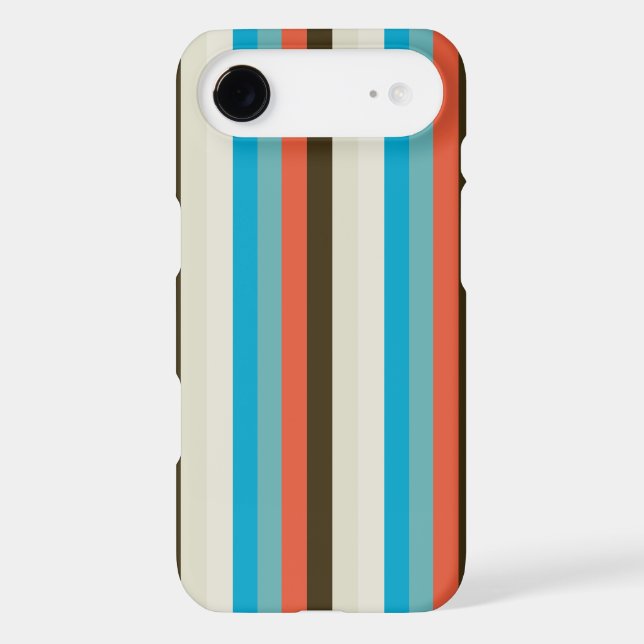 Coques Case-Mate iPhone rayures bleues brun chocolat et d'aqua (Verso)