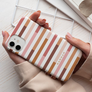 Coque Pour iPhone 14 Pro Rayures Blush Neutral Moderne