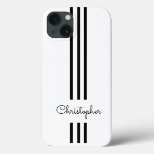 Case-Mate iPhone Case Rayures de course tendance moderne monogrammées