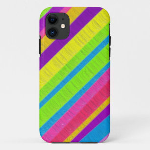 Coque iPhone 11 Rayures de peinture colorées multi