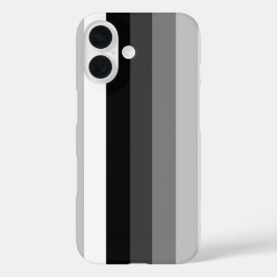 Coque Pour iPhone 16 Rayures d'ombre noir et blanc