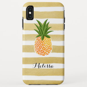 Etui iPhone Case-Mate Rayures élégantes d'or d'aquarelle d'ananas