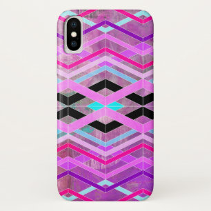 Case-Mate iPhone Case Rayures géométriques pourpres de croisement de