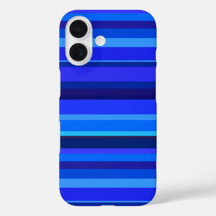 Coque Pour iPhone 16 Rayures horizontales bleues