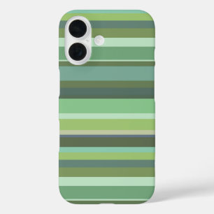 Coques iPhone 16 Rayures horizontales vert olive