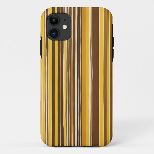 Coques Case-Mate iPhone Rayures jaunes, ocre, marron (Dos)