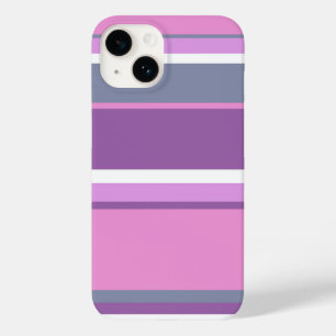 Coque Pour iPhone 14 Rayures lilas