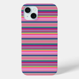 Coque iPhone 15 Mini Rayures multicolores rétro