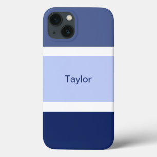 Case-Mate iPhone Case Rayures Nautiques Personnalisées Bleu et Blanc