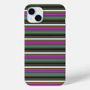 Coque iPhone 15 Mini Rayures néon colorées mignonnes