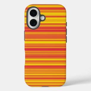 Coque Pour iPhone 16 Rayures Orange Rouge Jaune