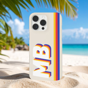 Coques iPhone 16 Pro Max Rayures rétrospectives Monogramme initial personna