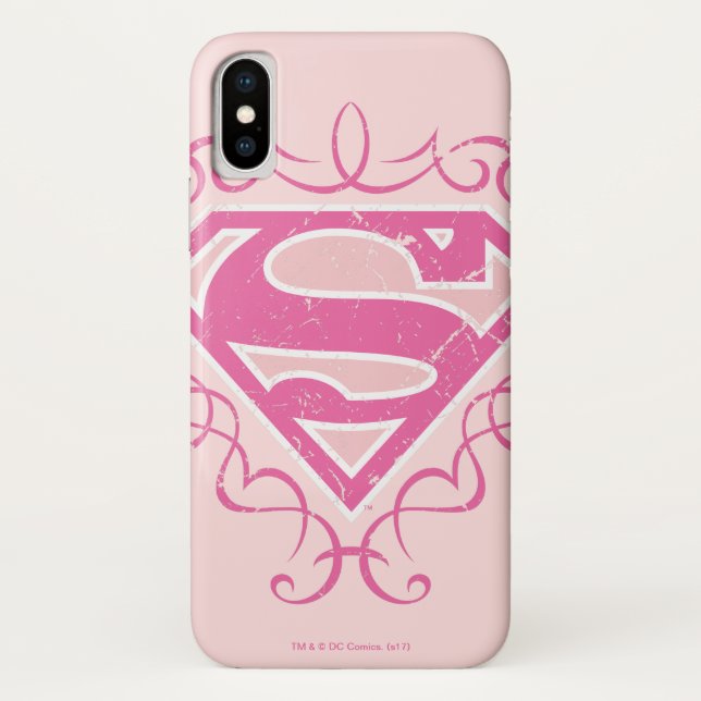 Coques Case-Mate iPhone Rayures roses de Supergirl (Dos)