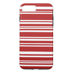 Coque iPhone 8 Plus/7 Plus Rayures rouges et blanches mélangées modernes