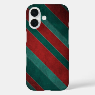 Coque Pour iPhone 16 Rayures rouges et vertes