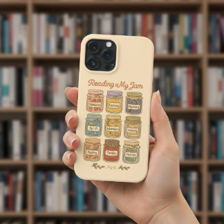 Case-Mate iPhone Case Reading Is My Jam Cute Book Lover Genre Jars