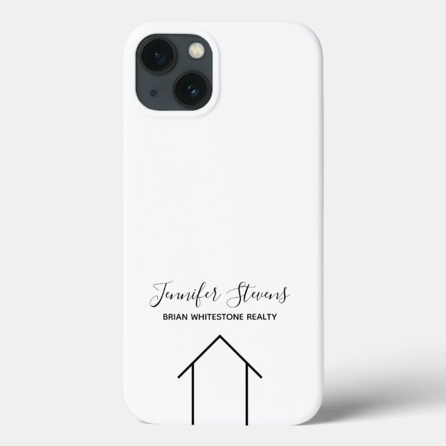 Coques Case-Mate iPhone Real Estate Modern Black White Custom (Verso)