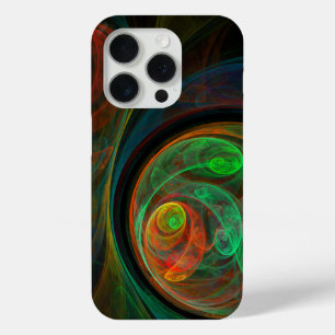 Coque iPhone 15 Pro Reborn Green Art Abstrait