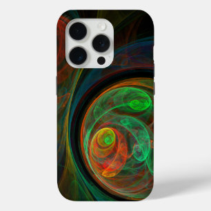 Coque iPhone 15 Pro Reborn Green Art Abstrait