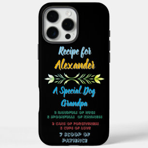 Coques iPhone 16 Pro Max Recette de coeur pour le chien Alexandre