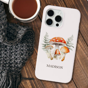 Coque iPhone 15 Pro Max Recette de Maison de Campagne Vintage Champignon d