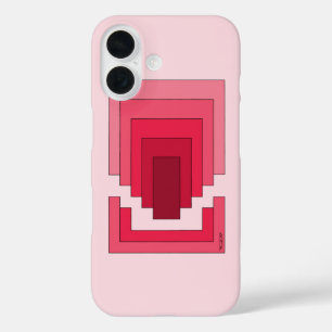 Coque Pour iPhone 16 Rectangle Abstrait en rouge