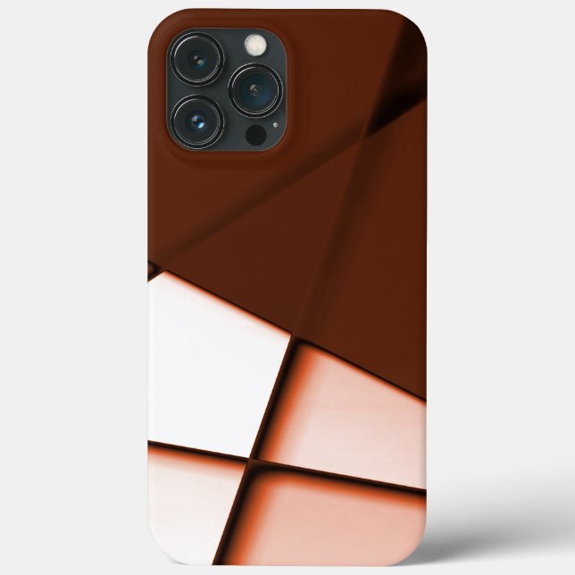 Coques Case-Mate iPhone Rectangle de trapèze beige sous tôle brun foncé (Verso)