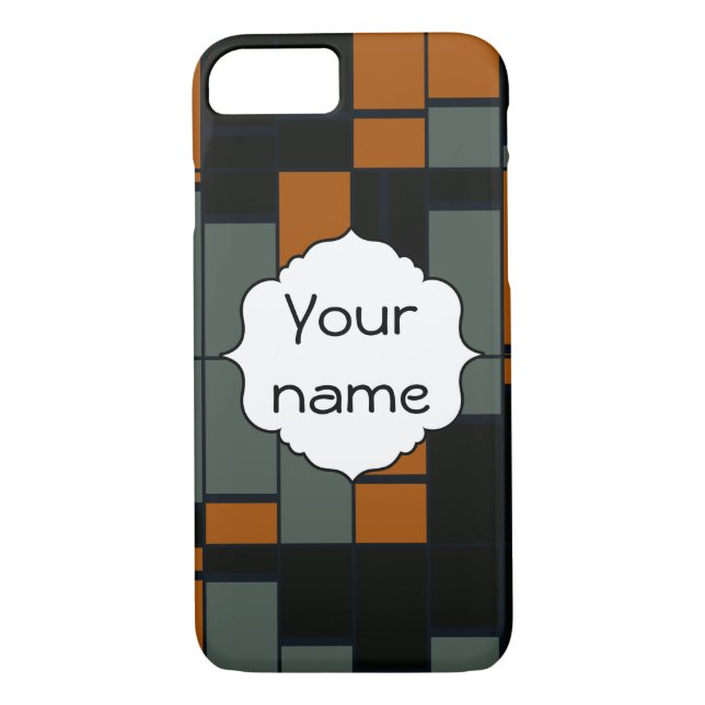 Coques Case-Mate iPhone Rectangles oranges verts (Dos)