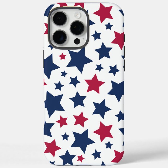 Coques Case-Mate iPhone Red and Blue Stars - motif de drapeau américain (Verso)
