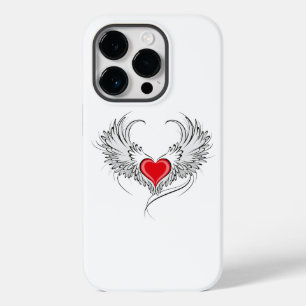 Coque Pour iPhone 14 Pro Red Angel Coeur avec ailes