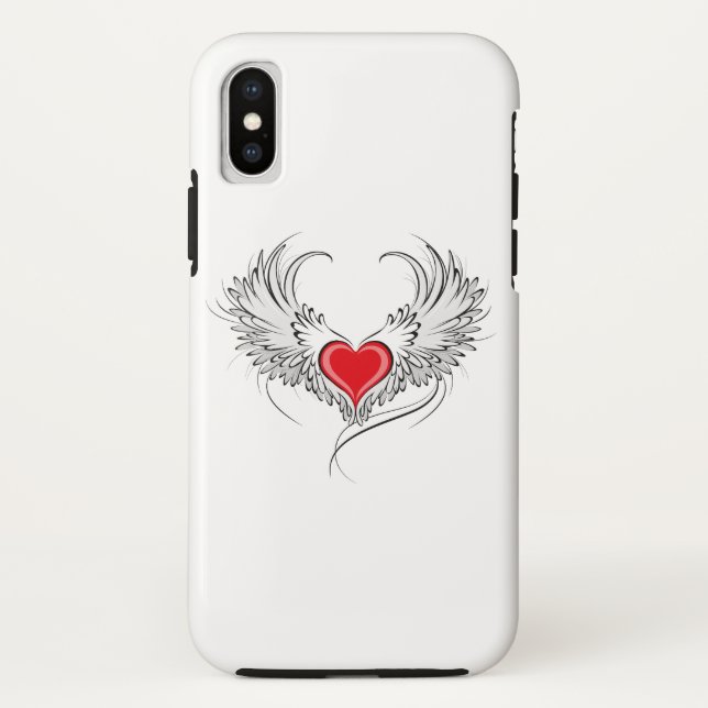 Coques Case-Mate iPhone Red Angel Coeur avec ailes (Dos)