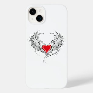 Coque Pour iPhone 14 Plus Red Angel Coeur avec ailes