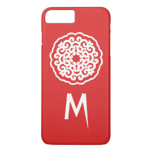Case-Mate iPhone Case Red Asian Moods Mandalla avec initiale