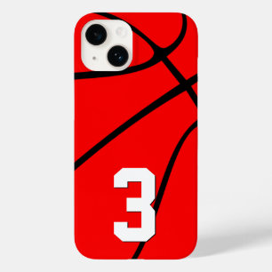 Coque Pour iPhone 14 Red Basketball Player Nombre Sports personnalisés