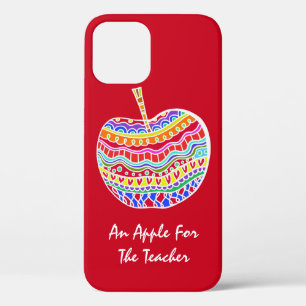 Case-Mate iPhone Case Red Folk Art Apple Enseignant
