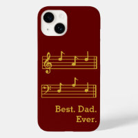RED GOLD MUSIC NOTES MEILLEUR PAPA JAMAIS TREBLE B