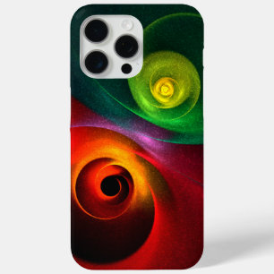 Coque iPhone 15 Pro Max Red Green Yin Yang Moderne Motif d'art Abstrait #2