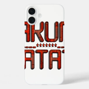 Coques iPhone 16 Plus Red Hakuna Matata 3D Techno Star Design