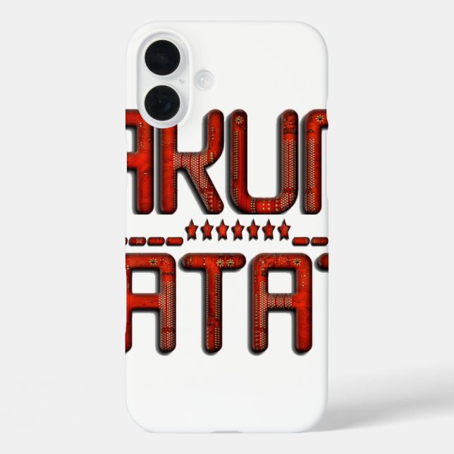 Coques Case-Mate iPhone Red Hakuna Matata 3D Techno Star Design (Verso)