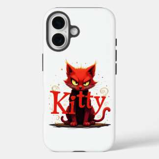 Coque Pour iPhone 16 Red Kitty Cat Phone Case