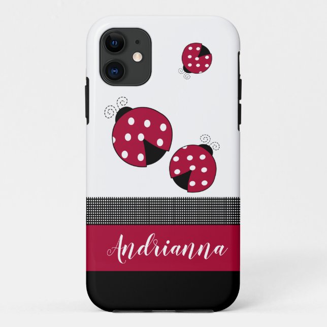 Coques Case-Mate iPhone Red Ladybugs Bugs tendance Insect Bugs Blanc Black (Dos)
