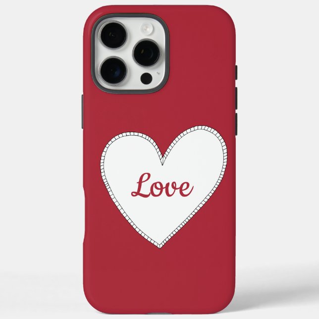 Coques Case-Mate iPhone Red Love White Heart (Verso)