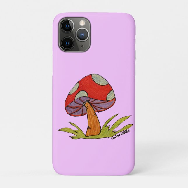 Coques Case-Mate iPhone Red Mushroom with light purple background Tote (Dos)