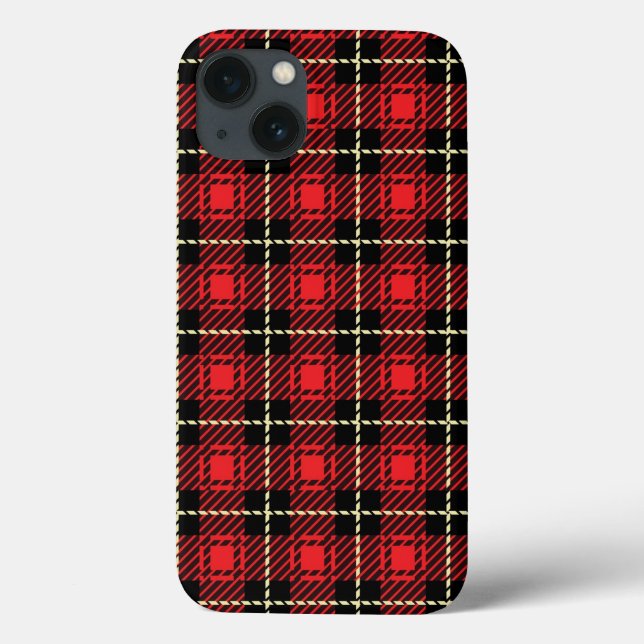 Coques Case-Mate iPhone Red Plaid Background (Verso)