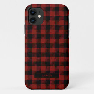 Case-Mate iPhone Case Red Plaid moderne hiver Noël Nom Motif